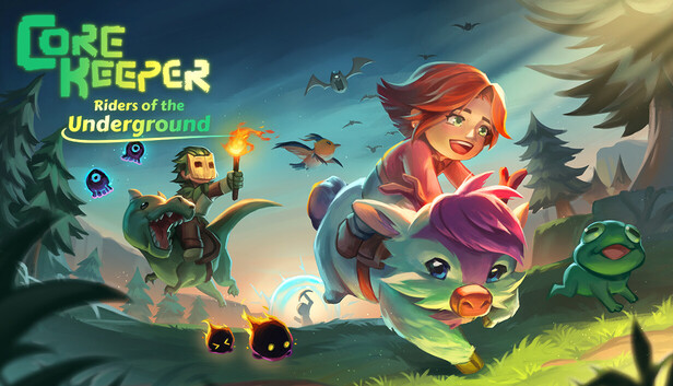 Official Core Keeper Riders of the Underground Steam capsule art — mossy ruins and underground explorers