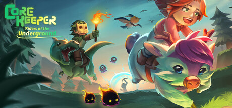 Official Core Keeper Steam header art — underground mining adventure banner