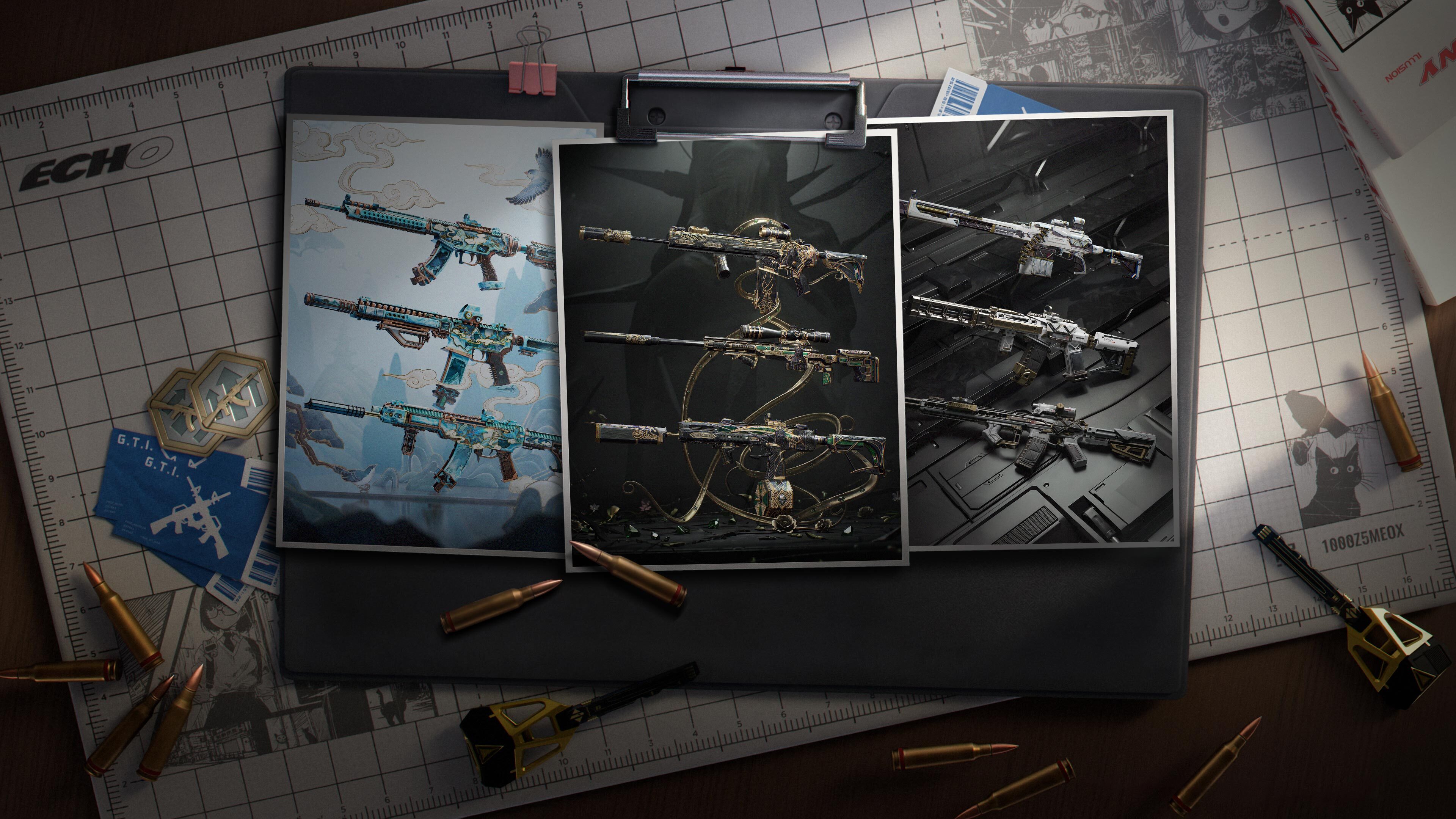 Official Delta Force Featured Weapon Appearance Bundle Lucky Draw still — three bundle choice tracks