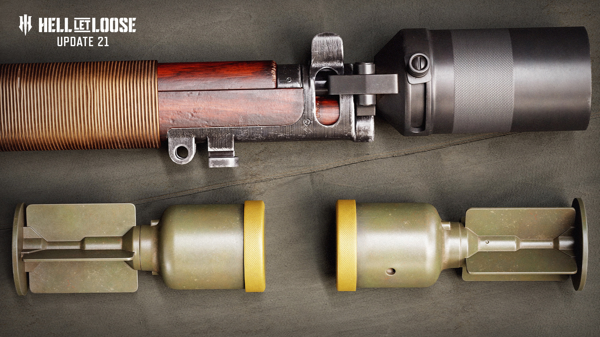 Official Hell Let Loose still showing rifle grenade launcher variants added in Update 21