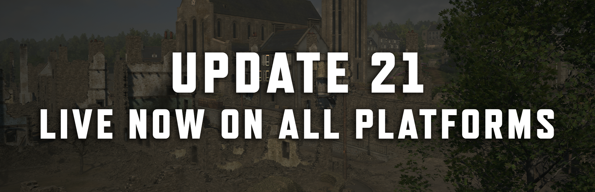 Official Hell Let Loose Update 21 live banner — WWII infantry under fire across a muddy open battlefield