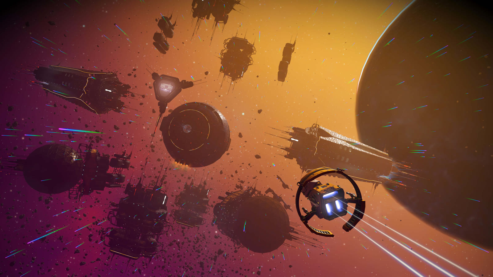 Official No Man’s Sky Cosmos still — customised space station exterior decorations in deep space