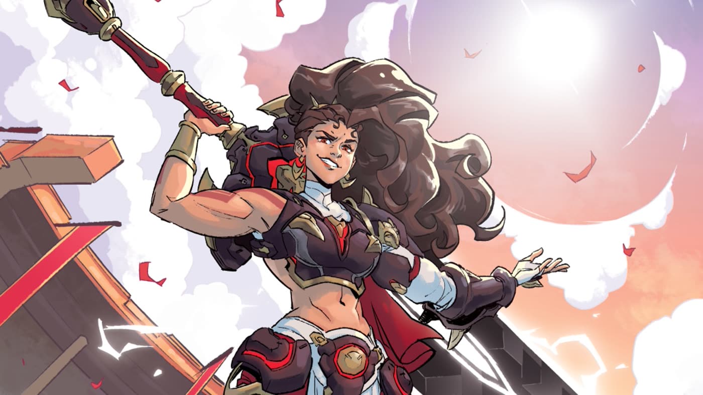 Official Overwatch Vendetta key art — Vendetta posed with blades under warm light