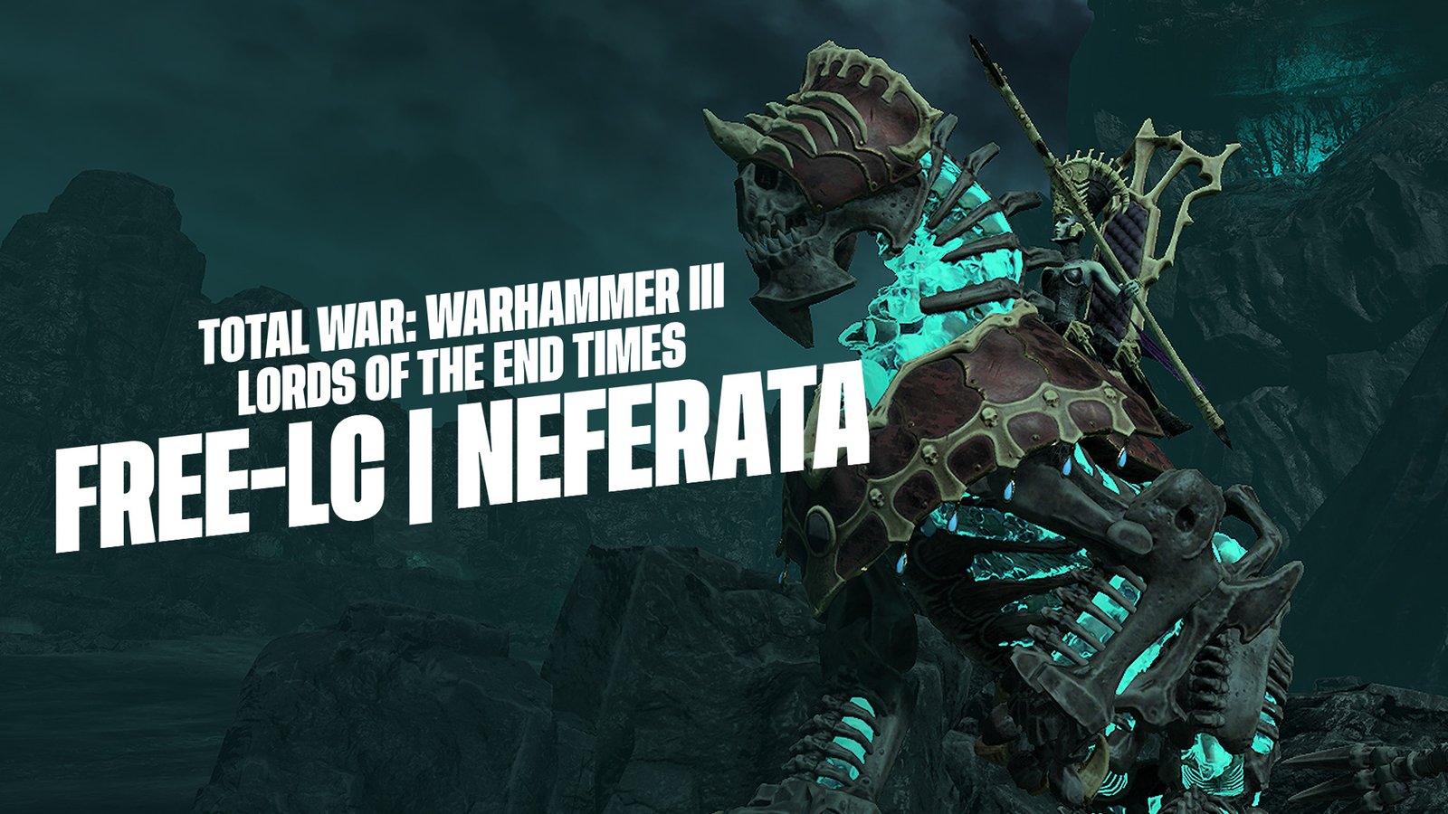 Official Total War: WARHAMMER III campaign still showing a Dark Fortress settlement on the Immortal Empires map