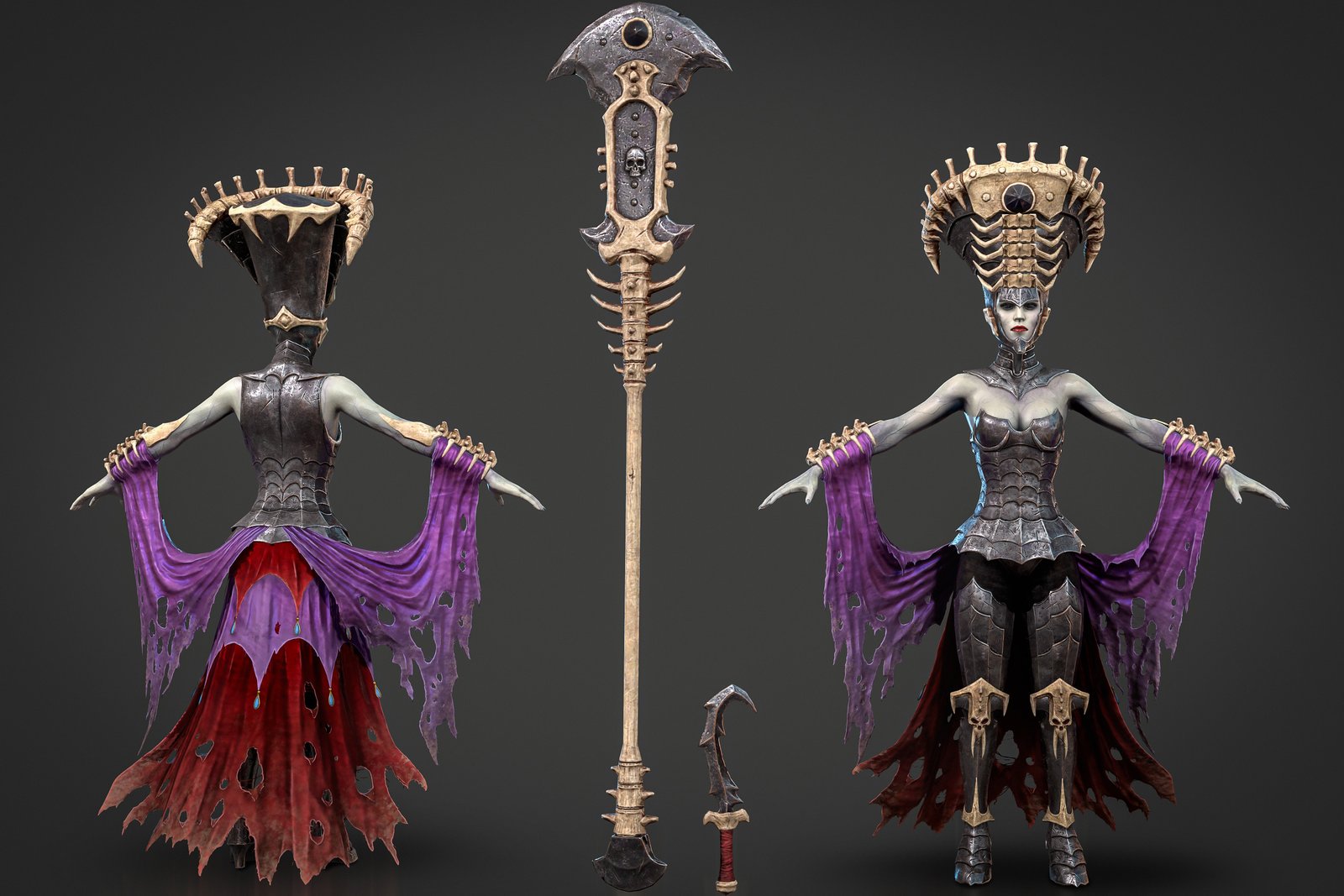 Official Total War: WARHAMMER III Neferata Free-LC key art — Queen of Mysteries amid Lahmian court imagery