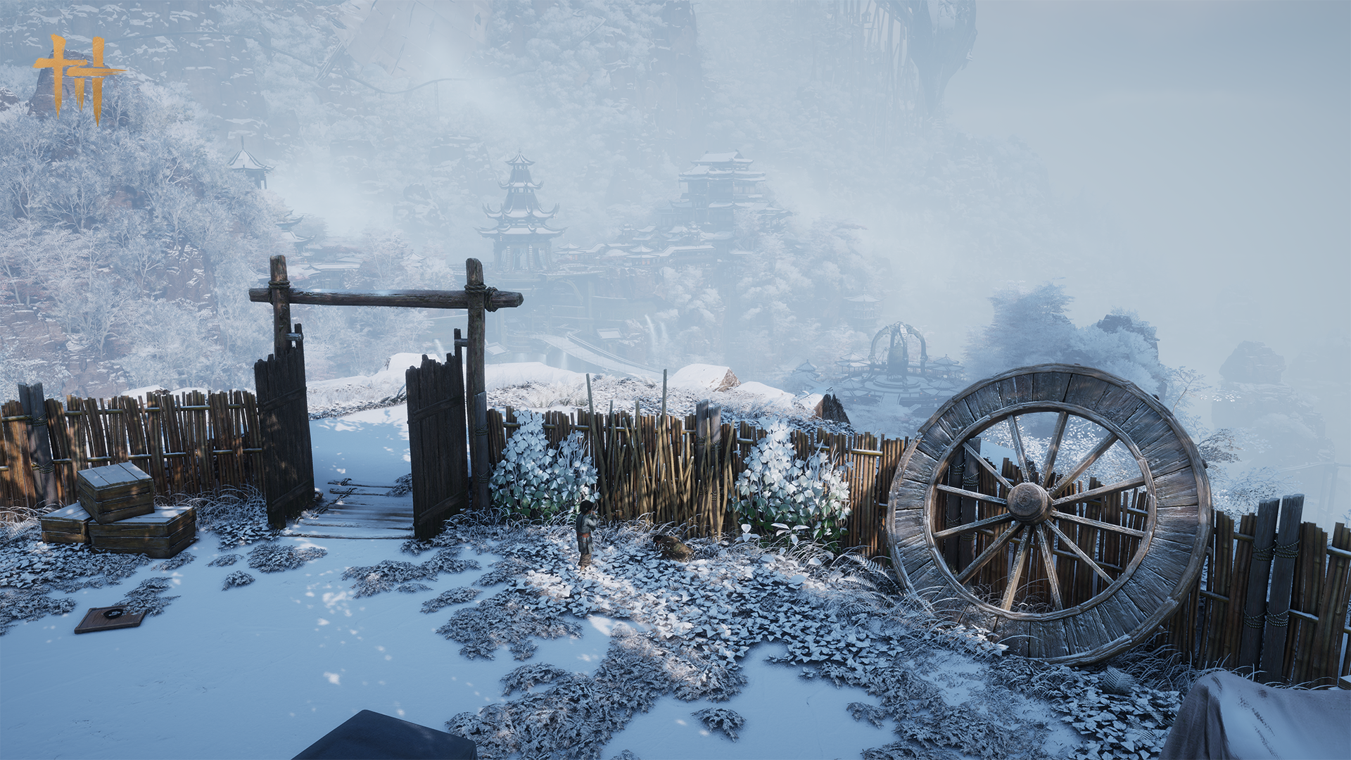 Official Where Winds Meet Hidden Mountain finale key art — snowbound Mohist refuge under pressure
